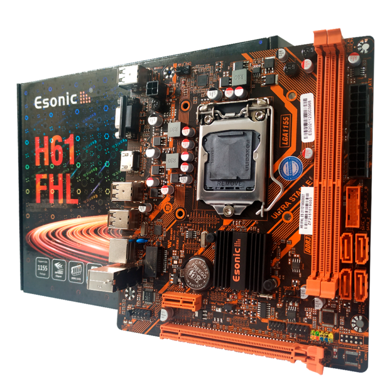 Placa Mãe H61 FHL LGA 1155 2ª e 3ª geração USB 3 0 DDR3 VGA HDMI