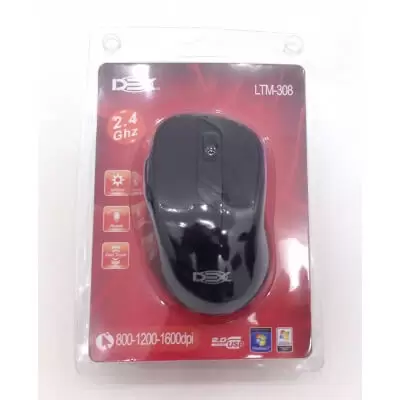 Mouse Wireless Sem Fio 2.4ghz 1600DPI Nano USB LTM-308 Preto - Imagem 2