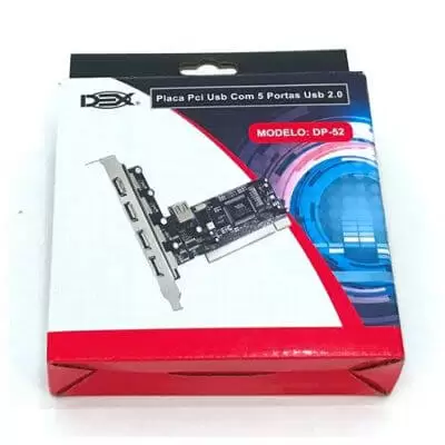 Placa PCI-e USB 2.0 480Mbps 5 Portas DP-52 DEX - Imagem 3
