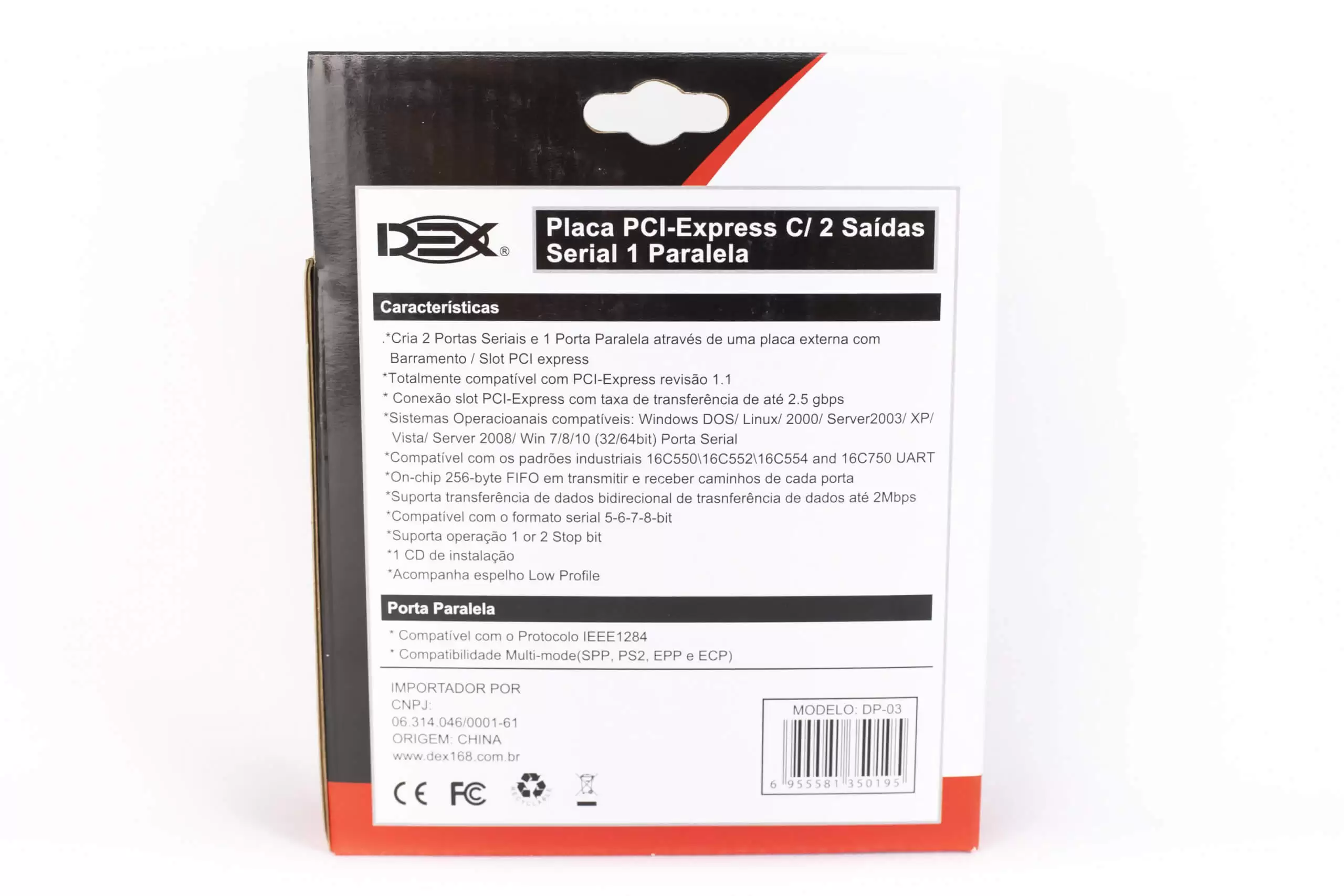 Placa PCI-Express com 2 Saídas Serial 1x Paralela DP-03 DEX - Imagem 4