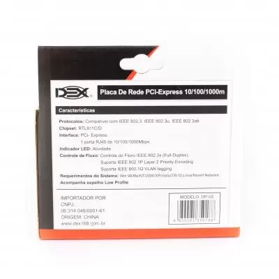 Placa de Rede PCI-Express 10-100-1000 Mbps DP-02 DEX Preto - Image 2