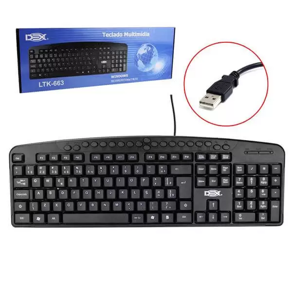 Teclado USB Comum Multimidia LTK-663 DEX - Imagem 4