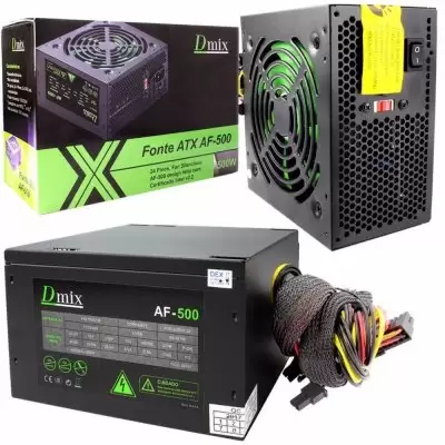 Fonte de Alimentação ATX AF-500 500w Real DMIX Preta