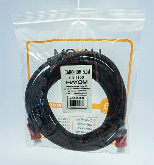 Cabo HDMI 5.0M CB-1100 Versão 1.4 Hayom Preto - Imagem 2