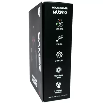Mouse Gamer Hayom MU-2910 DPI 6 Botões Preto com LED - Image 4