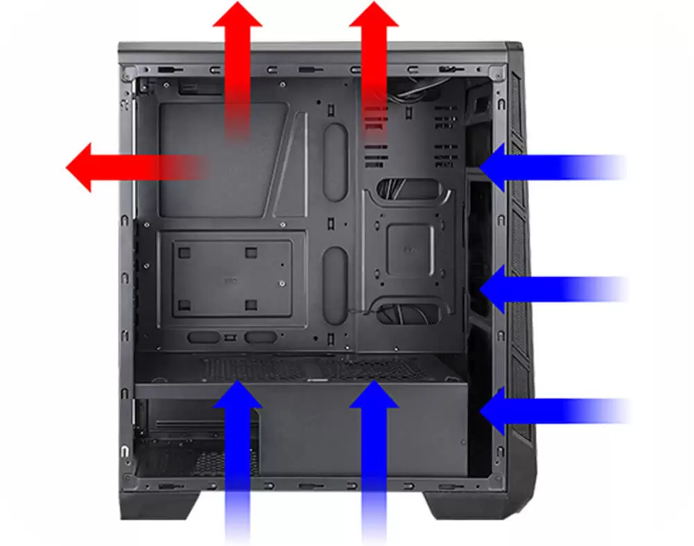 Gabinete Gamer Vamp CG-04P9 K-mex Com 3 Cooler Azul - Imagem 2