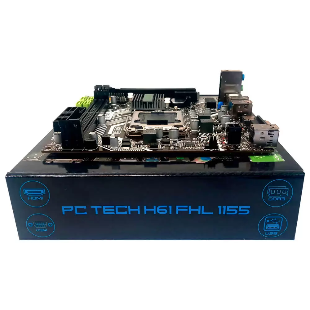 Placa Mãe H61 FHL LGA 1155 2ª e 3ª geração com USB 3.0 DDR3 VGA HDMI PCIE x16 2.0 PC-TECH BOX - Imagem 8