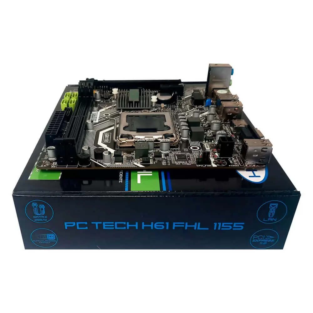 Placa Mãe H61 FHL LGA 1155 2ª e 3ª geração com USB 3.0 DDR3 VGA HDMI PCIE x16 2.0 PC-TECH BOX - Imagem 9