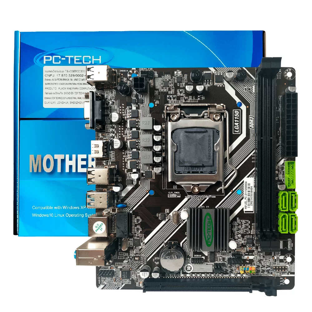 Placa Mãe H81 JEL LGA 1150 4ª geração com USB 3.0 DDR3 VGA HDMI PCIE x16 2.0 PC-TECH BOX