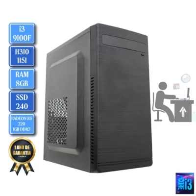 Computador INTEL i3 9100F - 9ª Geração RAM 8GB SSD 240GB H310 1151 RADEON R5 220 WIN10 - PC TECH