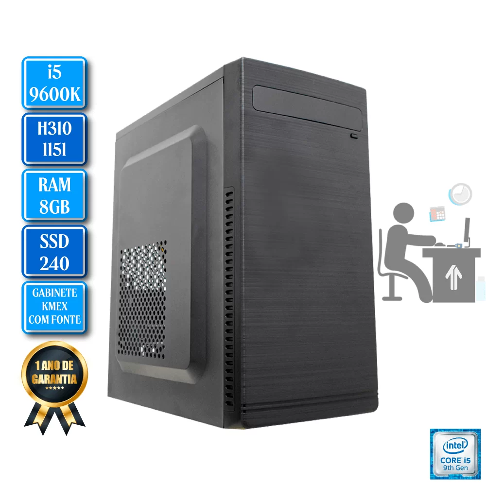 Computador Intel i5 - 9ª Geração RAM 8GB DDR4 SSD 240GB H310 1151 - PC TECH
