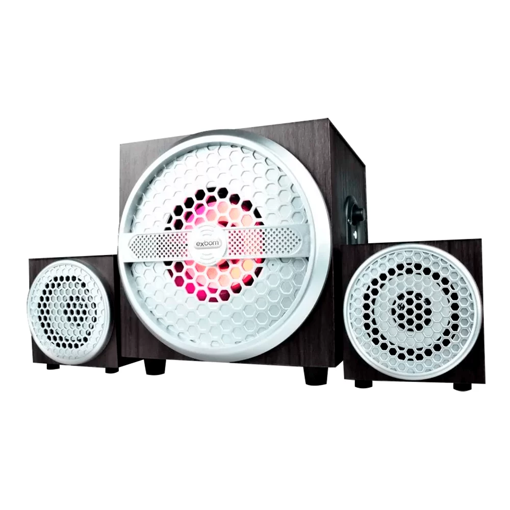 CAIXA DE SOM 2.1 USB COM BLUETOOTH 11W LED RGB CS-402BT BIVOLT EXBOM