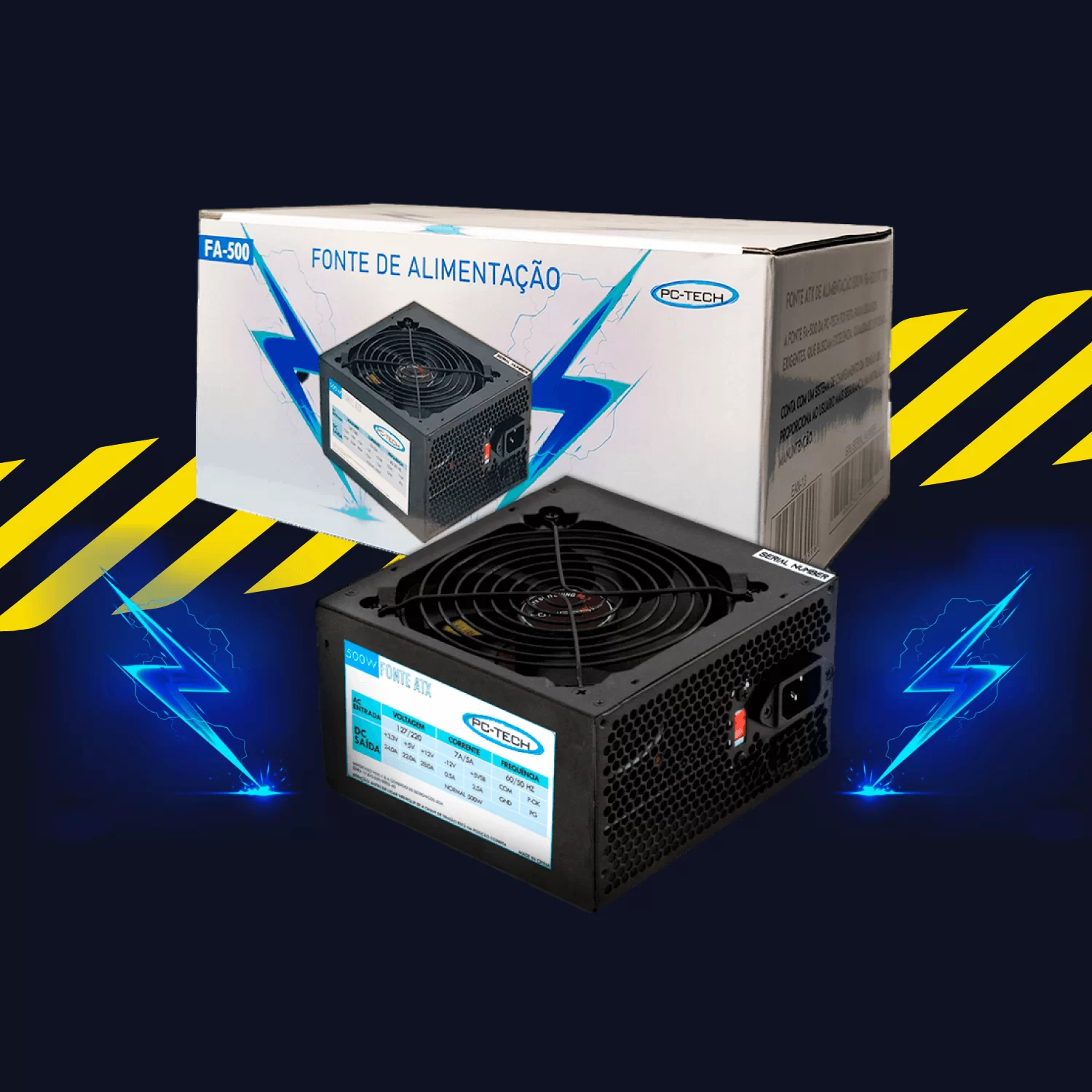 Fonte ATX de alimentação 500w FA–500 BOX PC – TECH - Imagem 5