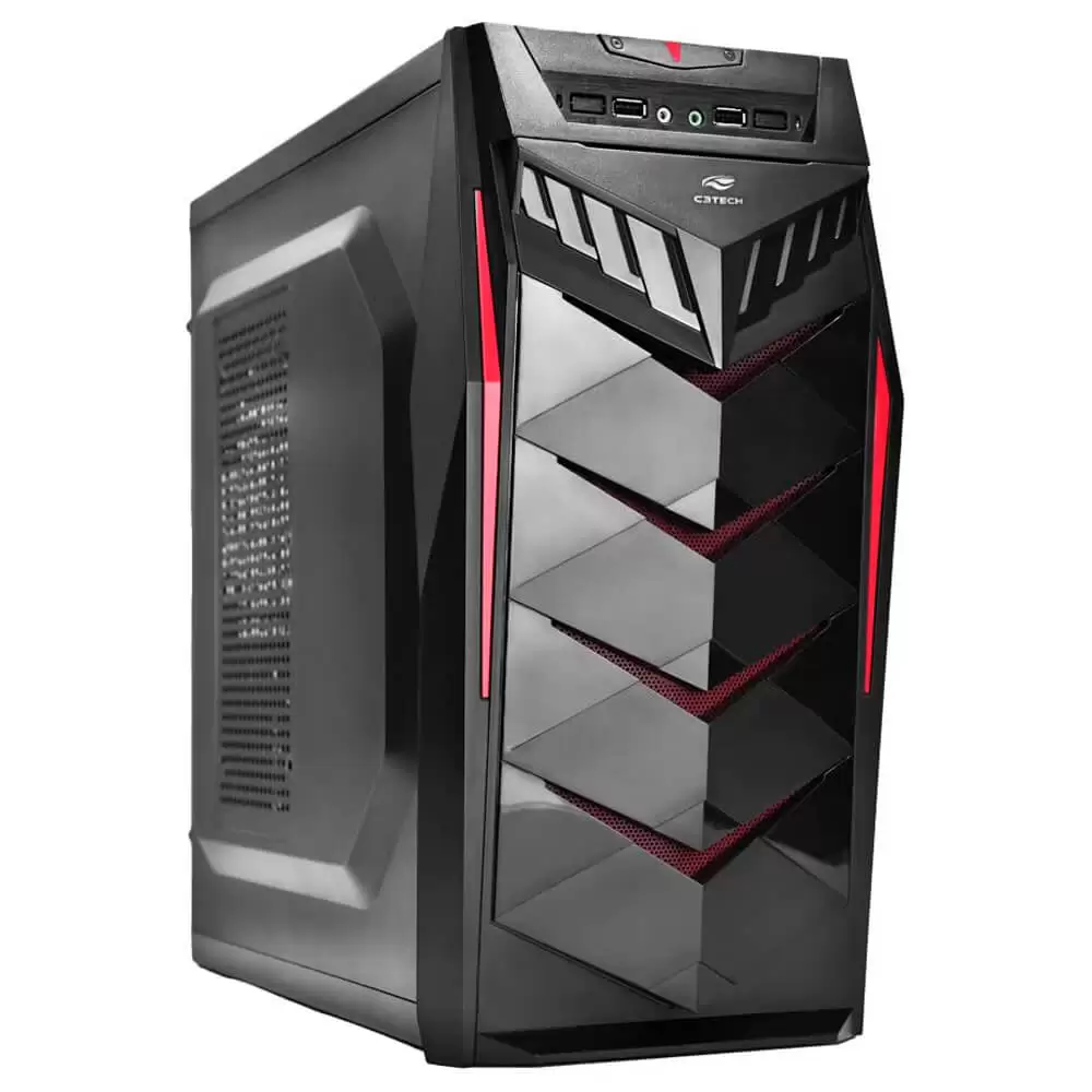 Gabinete Gamer MT-G70BK Audio HD C3Tech Mid tower Sem Fonte