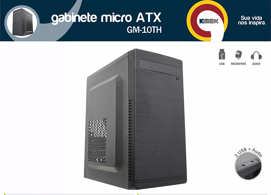 Gabinete K-MEX Micro ATX GM-10TH USB 2.0 + Áudio AC97 Sem Fonte - Imagem 8