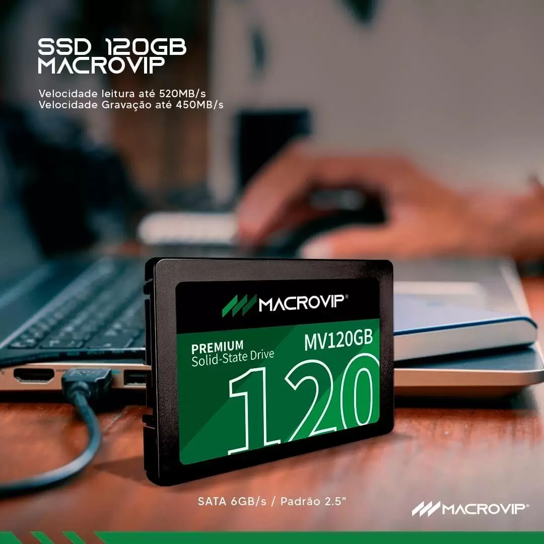 SSD 120 GB MACROVIP MV120GB 2.5” SATA III LEITURA 520MBPS / GRAVAÇÃO 450MBPS OEM - Imagem 2