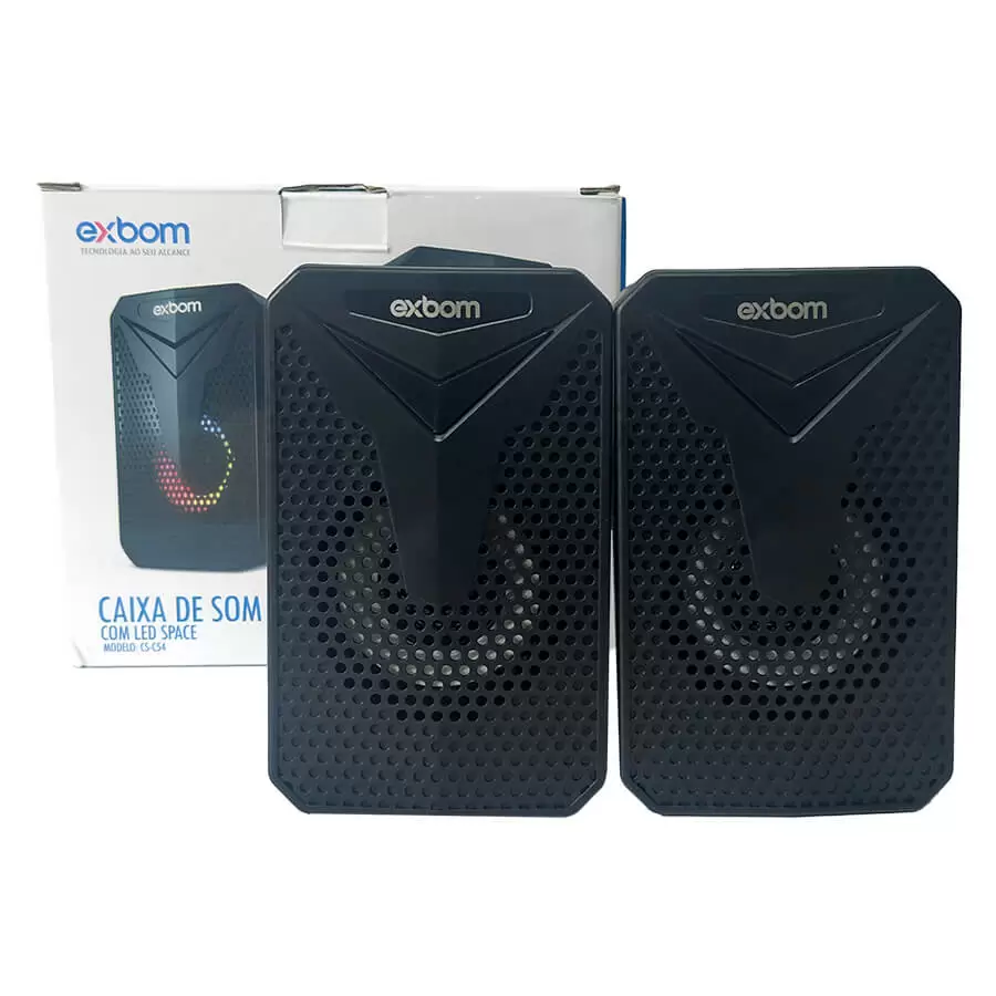 CAIXA DE SOM USB COM LED COLORIDO 10W 5V CS-C54 EXBOM PARA DESKTOP E NOTEBOOK - Imagem 4