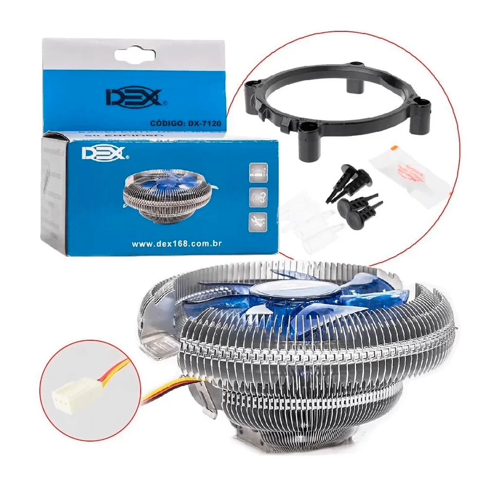 Cooler Universal para processador INTEL e AMD 2200 RPM DX-7120 DEX 90MM - Imagem 2